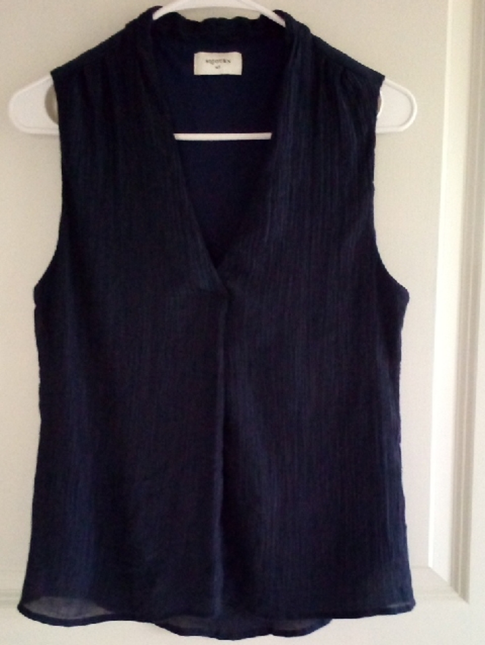 Sojourn Navy Sleeveless V-Neck Shell Top